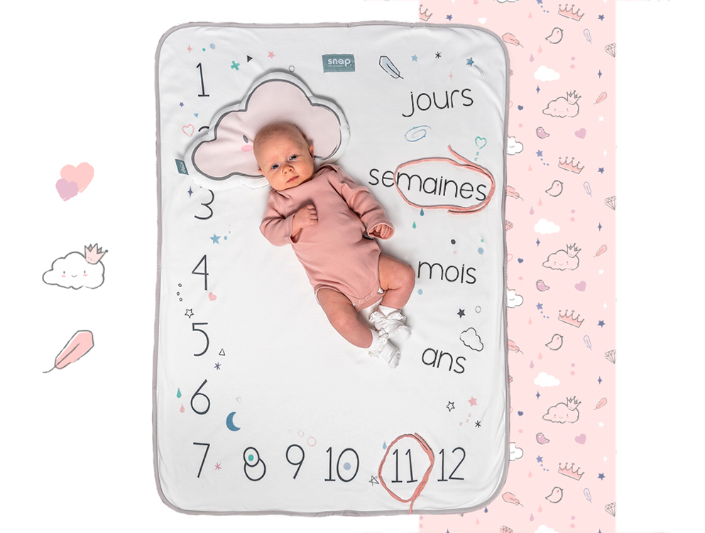 Couverture snap the moment 100% coton Dusty Pink