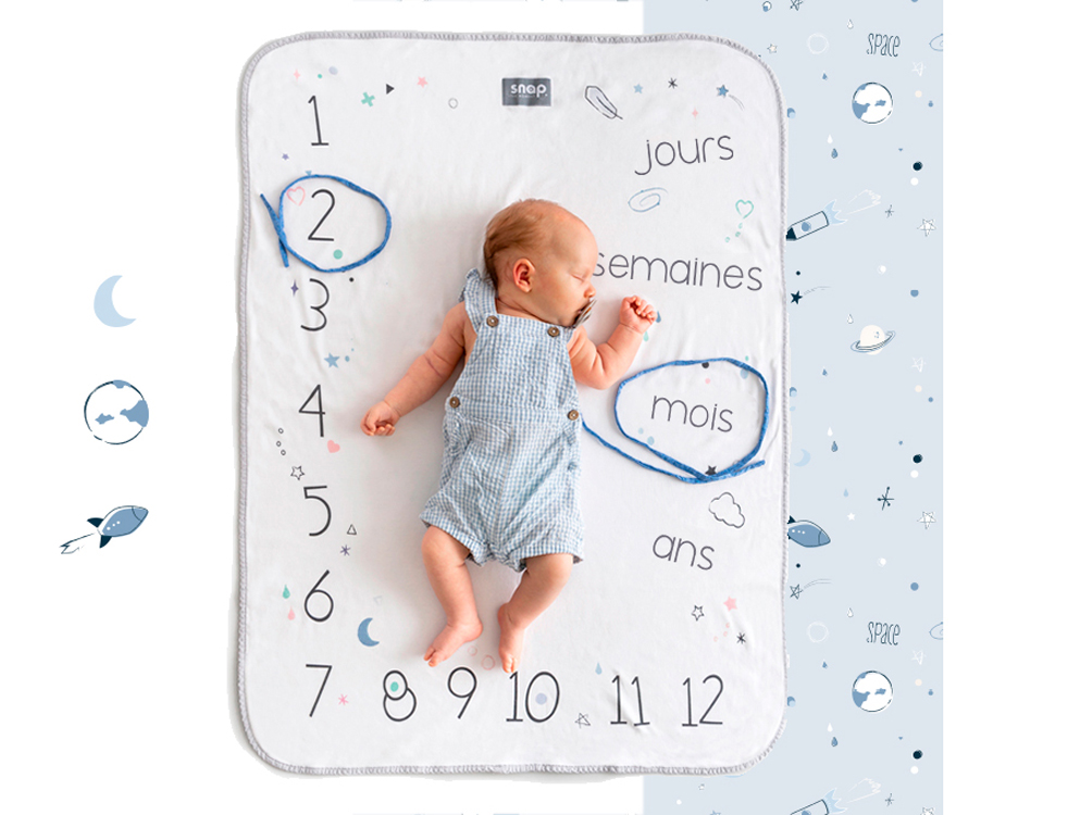 Snap the moment - Couverture étape bébé - Baby Grey