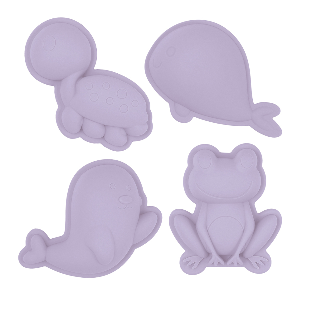 Set de 4 moules de plage en silicone - Scrunch - Lilas