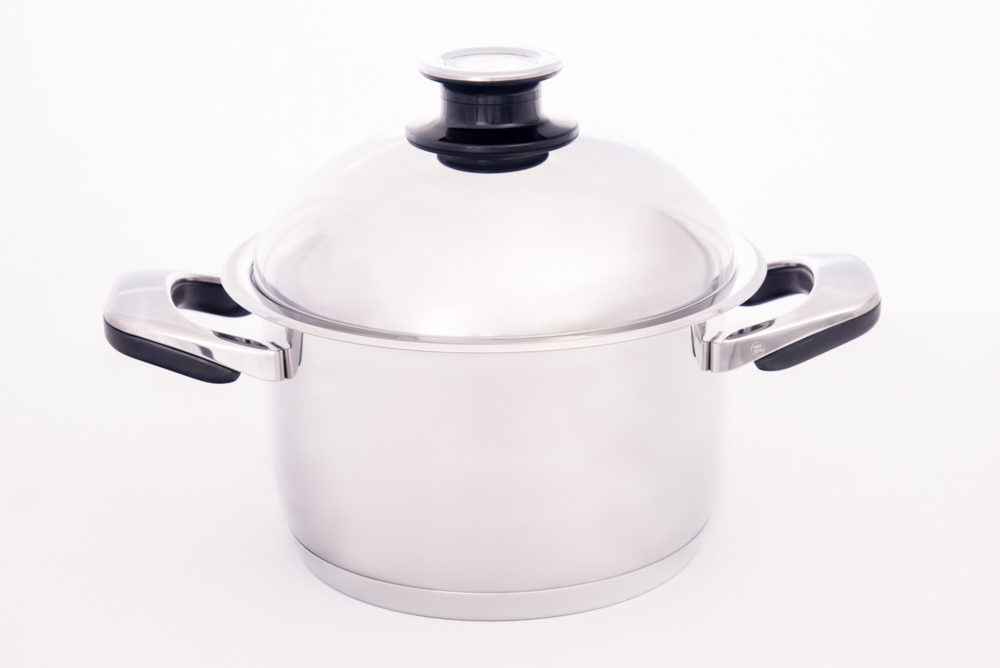 Grand cuit-vapeur adaptable Inox Classique avec couvercle en verre