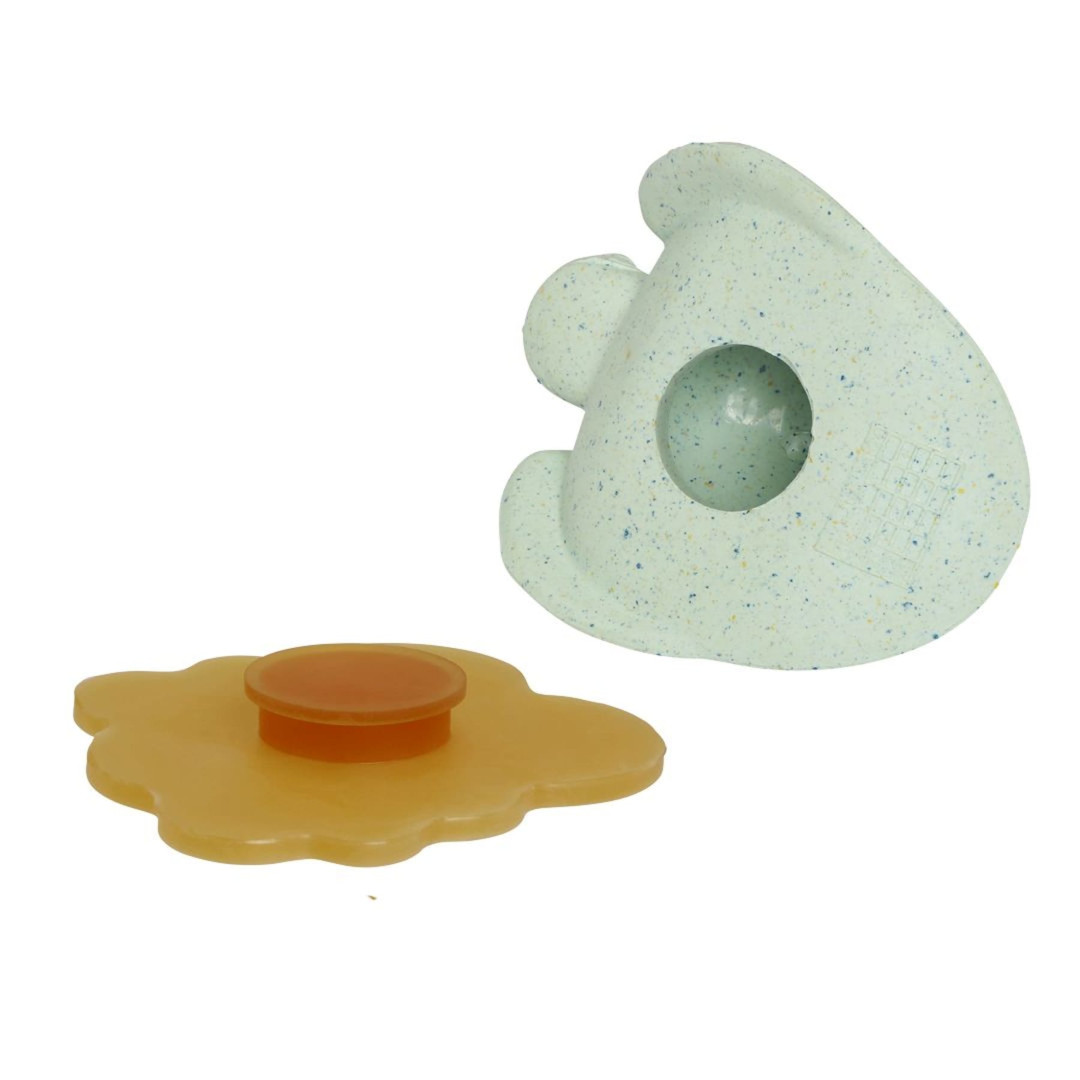 jouet de bain hevea squeeze n splash - tortue frosty white et sage