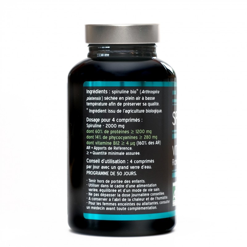 Spiruline BIO - 200 comprimés - ingrédients