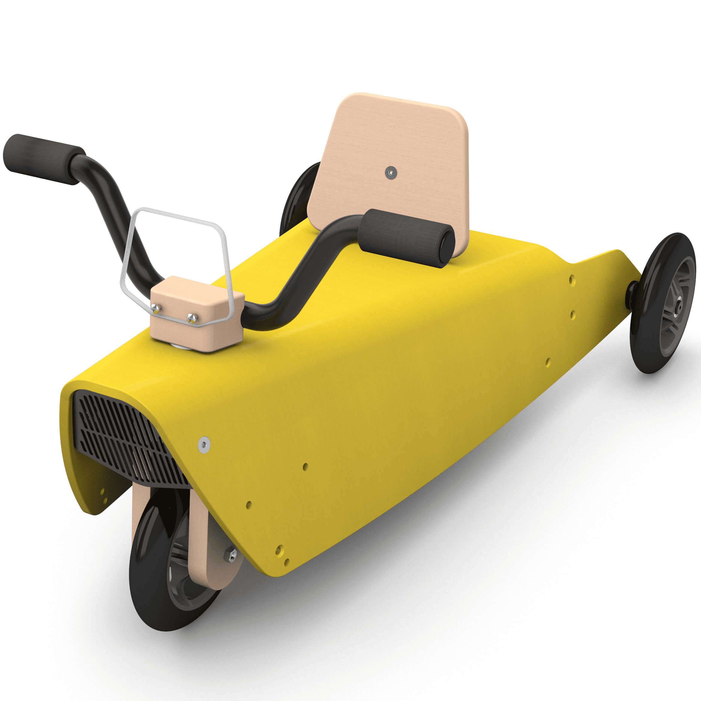 Porteur moto en bois design made in france jaune 1