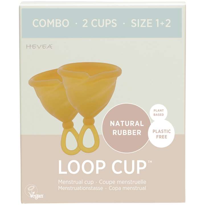 2 Coupes Menstruelles en caoutchouc naturel Loop Cup - Pack Combo HEVEA