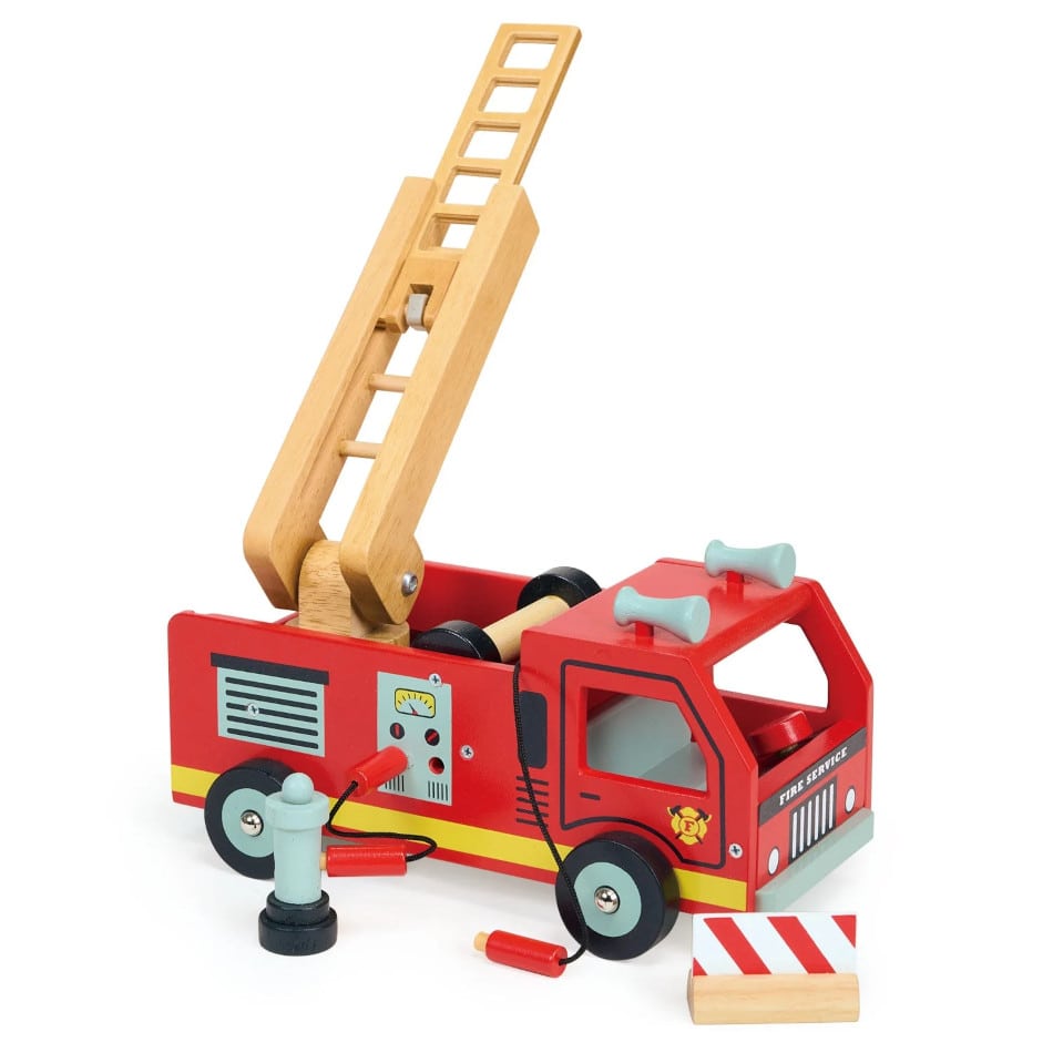 Camion de Pompier Mentari en Bois – Jouet 3+