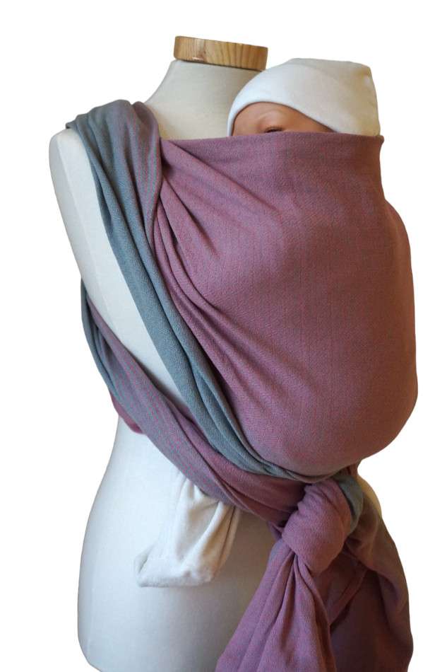 echarpe storchenwiege leo duo rose gris
