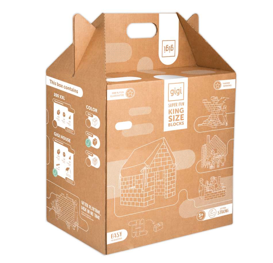construire Maison en Carton Enfant XXL – Kit de Construction GIGI Bloks