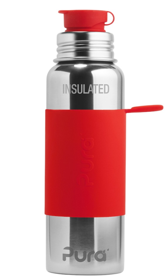Gourde Isotherme - Pura Sport acier inoxydable 650 ml rouge