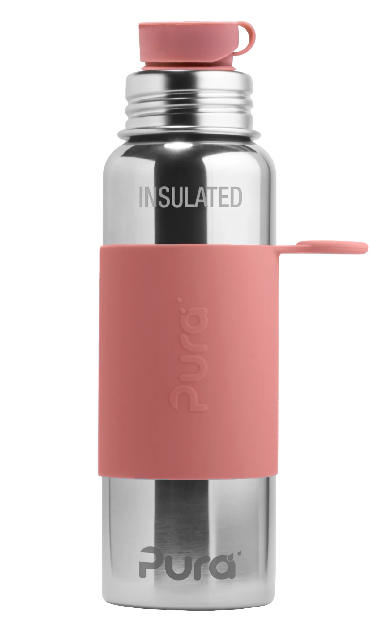 Gourde Isotherme - Pura Sport acier inoxydable 650 ml- rose