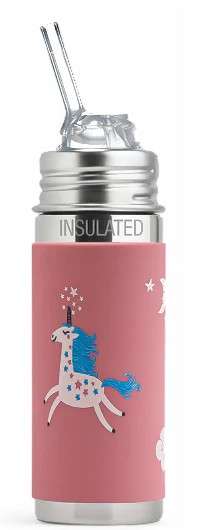 gourde pura Isotherme avec embout paille free flow  260ml - unicorn