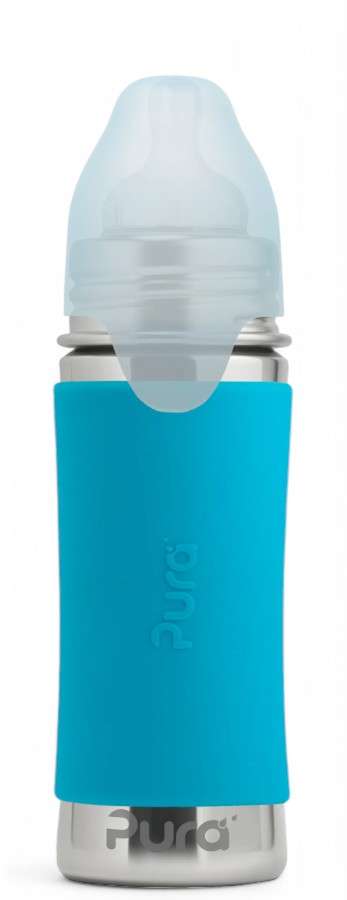 biberon inox pura 325 ml - bleu