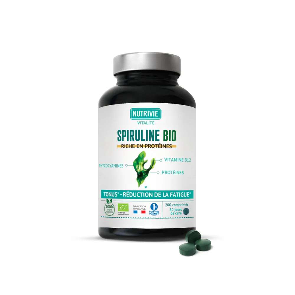 Spiruline Bio Nutrivie – 200 comprimés | Énergie & Immunité Naturelle