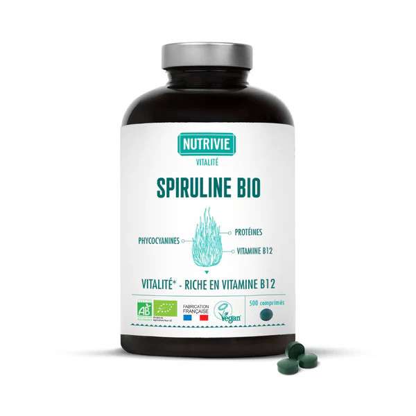 Spiruline Bio Nutrivie – 500 comprimés | Énergie, Vitalité & Immunité