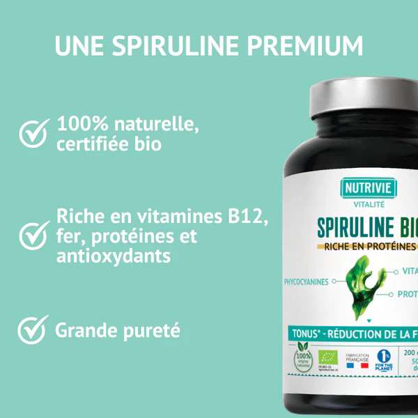 Spiruline Bio Nutrivie riche en vitamine b12