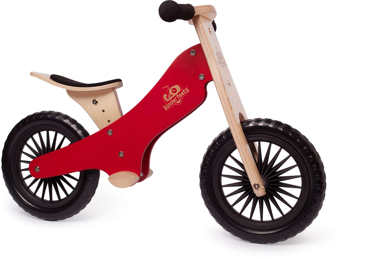 Draisienne Kinderfeets Classic Rouge - Vélo d’Équilibre en Bois dès 2 Ans