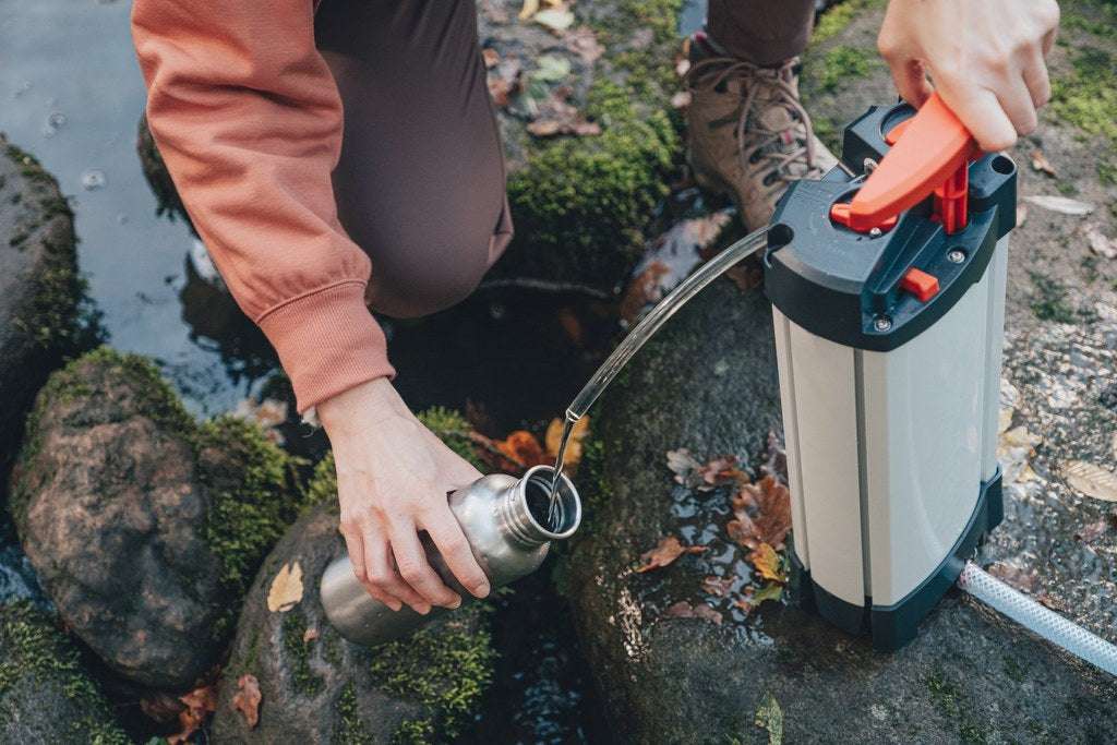 Purificateur ORISA® avec préfiltration déportée camping sauvage