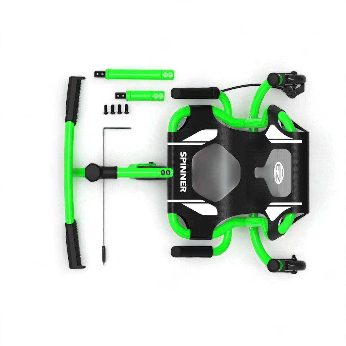 Vue de dessus de l’Ezyroller Spinner X Vert Green, montrant son design compact et coloris éclatant.