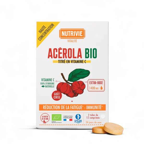 Acérola Bio 1400 mg – Complément Alimentaire à la Vitamine C Naturelle