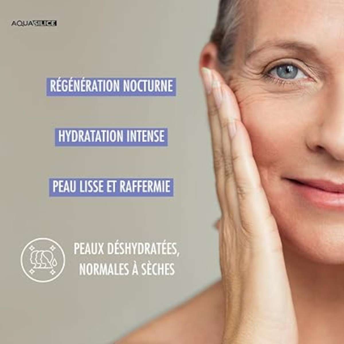 Crème de nuit acide hyaluronique, silicium organique et aloe vera – actifs anti-âge