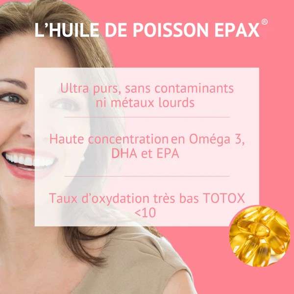 Huile de poisson EPAX® pure et concentrée en DHA et EPA, sans contaminants ni métaux lourds