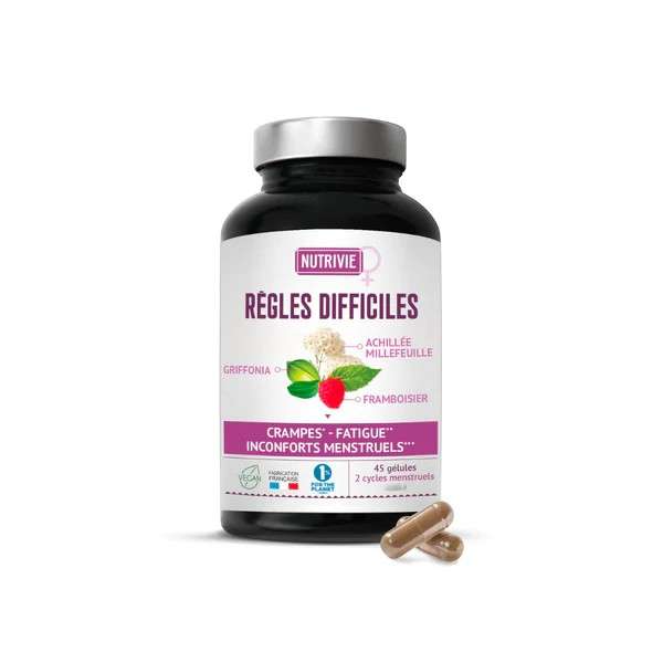 Règles Difficiles Nutrivie – soulage les crampes, réduit la fatigue et limite les inconforts digestifs.