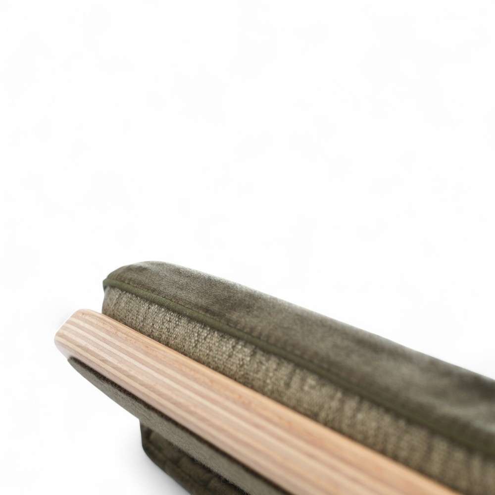 Détail de l’étiquette Wobbel sur le matelas Deck Original Aventurine