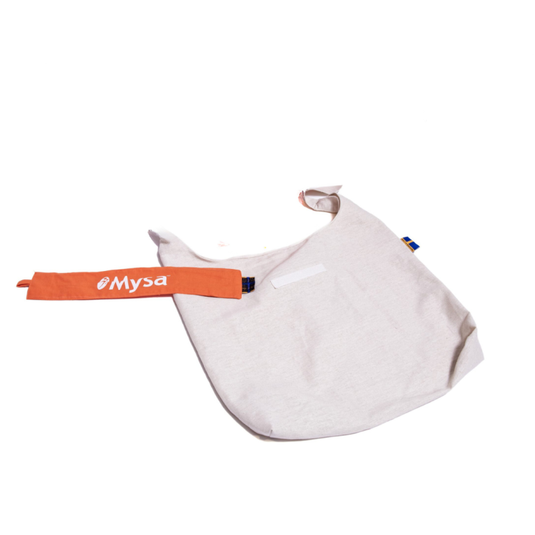 Kit XXL Orange Mysa comprenant la bande de liaison velcro et le sac de transport MySack XXL en toile beige