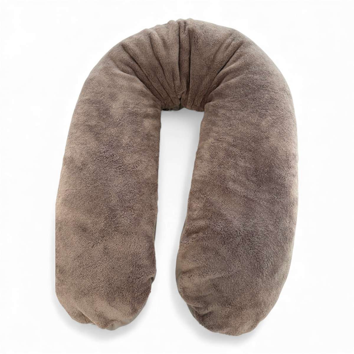 Coussin d\'allaitement Form Fix XL à microbilles — housse teddy taupe