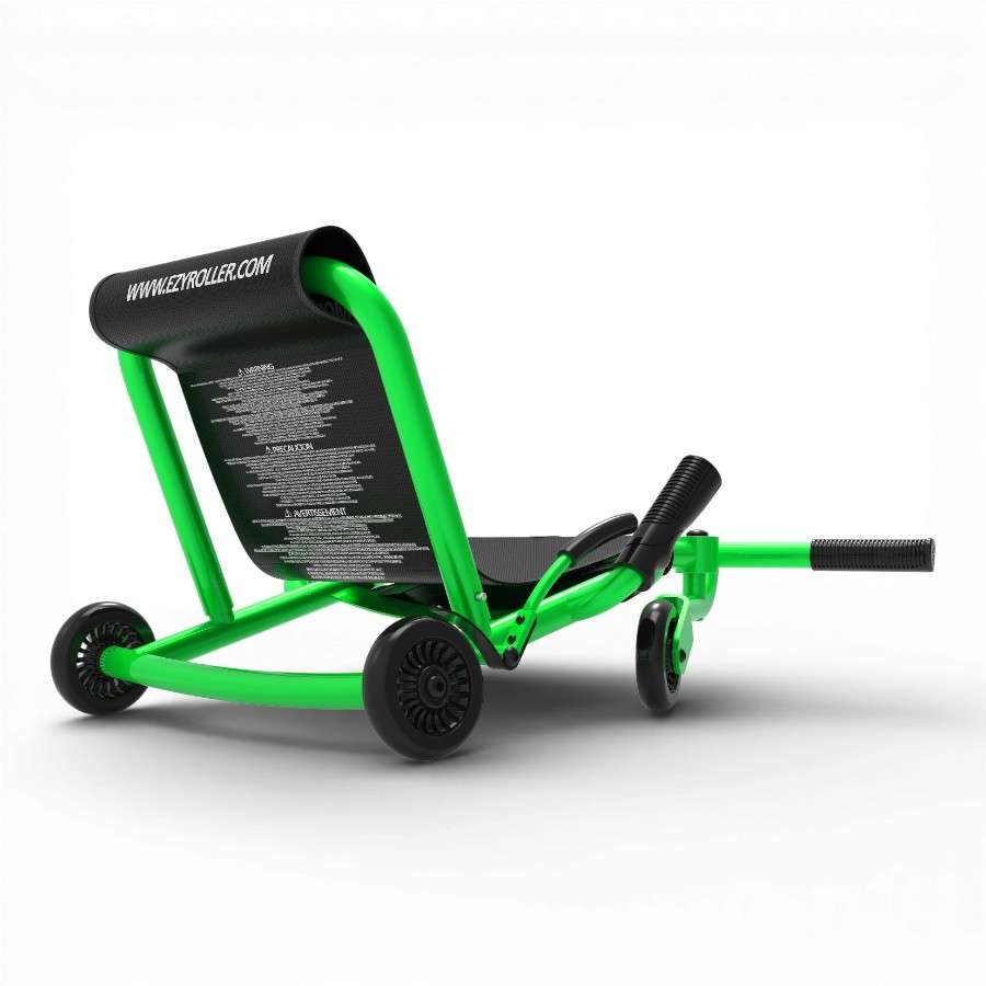 Vue arrière du siège confortable en toile du EzyRoller Classic vert