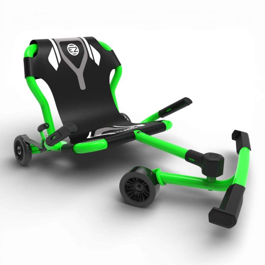 Ezyroller Classic X vert – kart sans pédales pour enfants avec siège ergonomique et cadre robuste. vue de biais