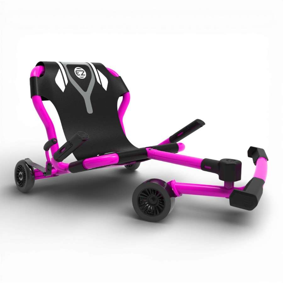 Ezyroller Classic X rose – kart sans pédales pour enfants avec siège ergonomique et cadre robuste. vue de biais