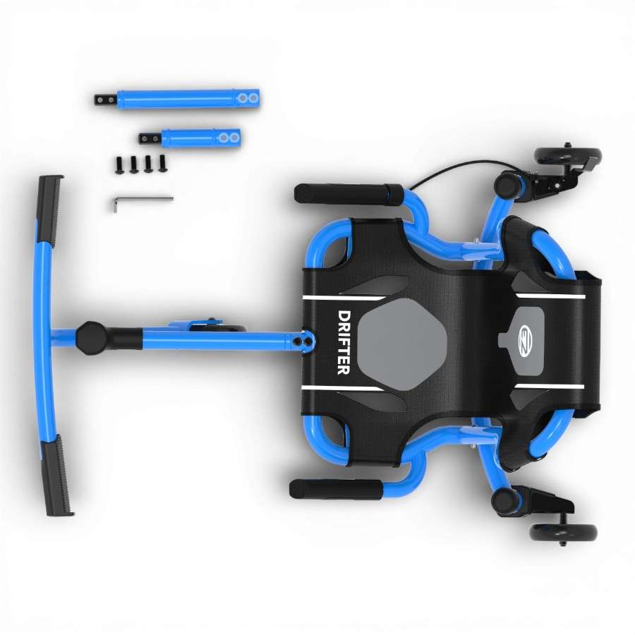 EzyRoller drifter x bleu avec ses extensions incluses pour ajuster la taille selon lâge de lenfant