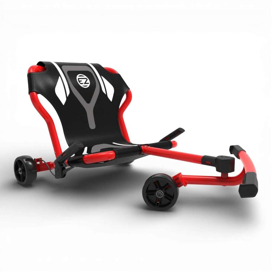 Ezyroller Pro X Rouge vu de trois quarts, cadre acier et roues larges X-Series