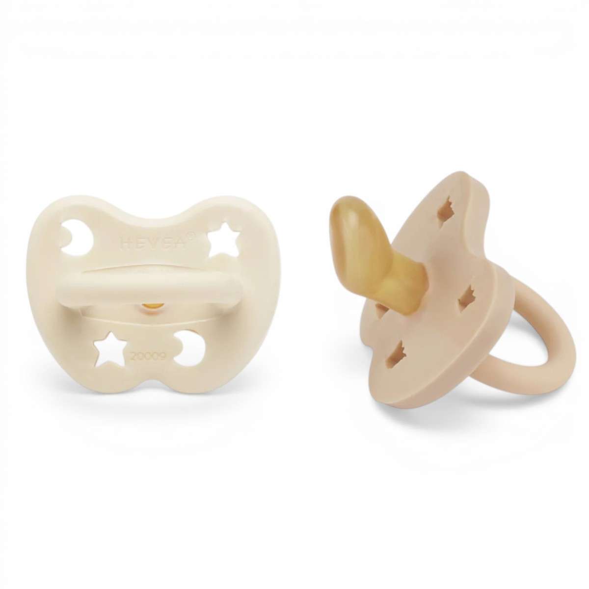 Lot de 2 Tétines Hevea Planet Orthodontique Milky White & Sand
