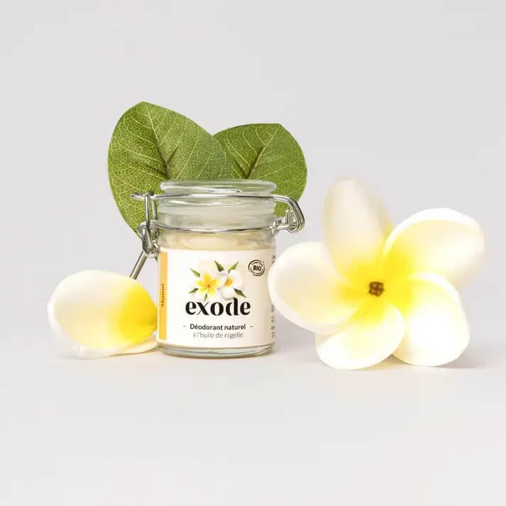 Déodorant naturel bio Exode Monoï avec fleur de tiaré et huile de nigelle