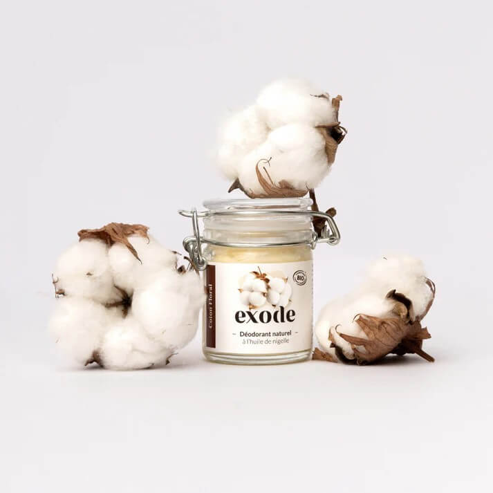 Déodorant baume naturel Exode Coton Floral à lhuile de nigelle et fleur de coton
