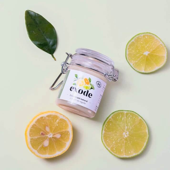 Déodorant baume naturel Exode Agrumes à lhuile de nigelle avec citron vert et mandarine