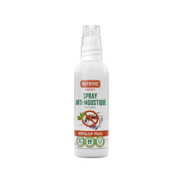 Spray anti-moustique naturel Nutrivie — 0% DEET, protection moustique tigre, dès 3 ans