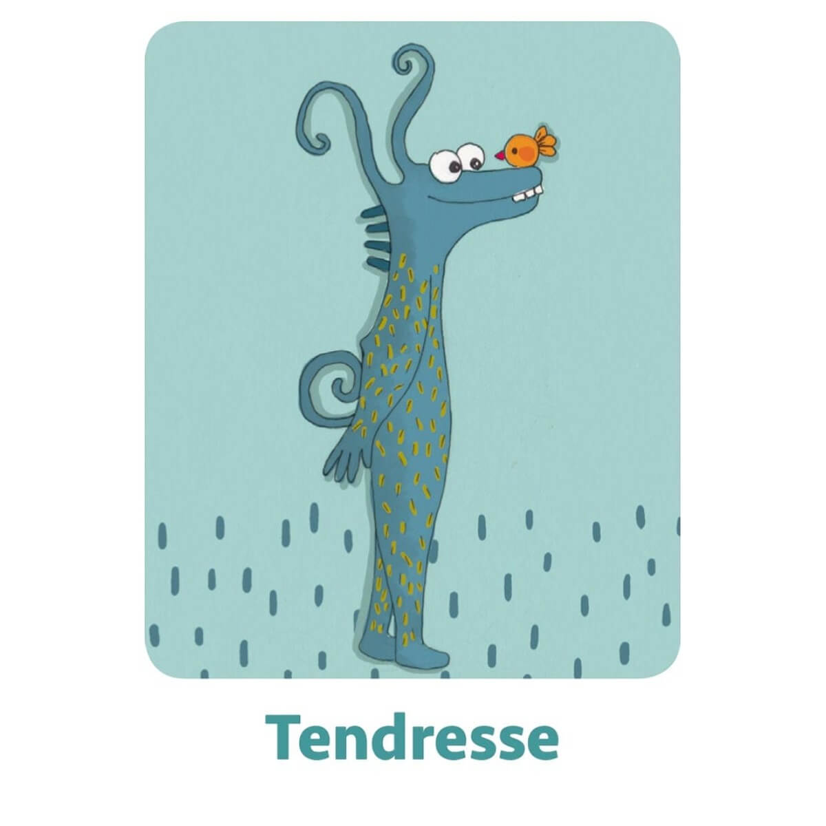 Carte Tendresse du jeu de cartes Émotions Monstres pour enfants
