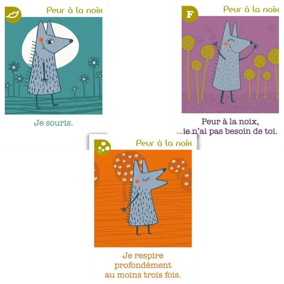 Exemples de cartes du jeu Tout est Possible autour de la peur