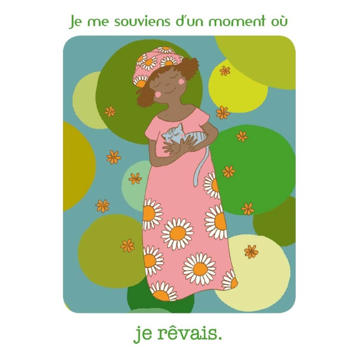 Carte du jeu Instants Magiques invitant à partager un souvenir de rêve ou dimagination