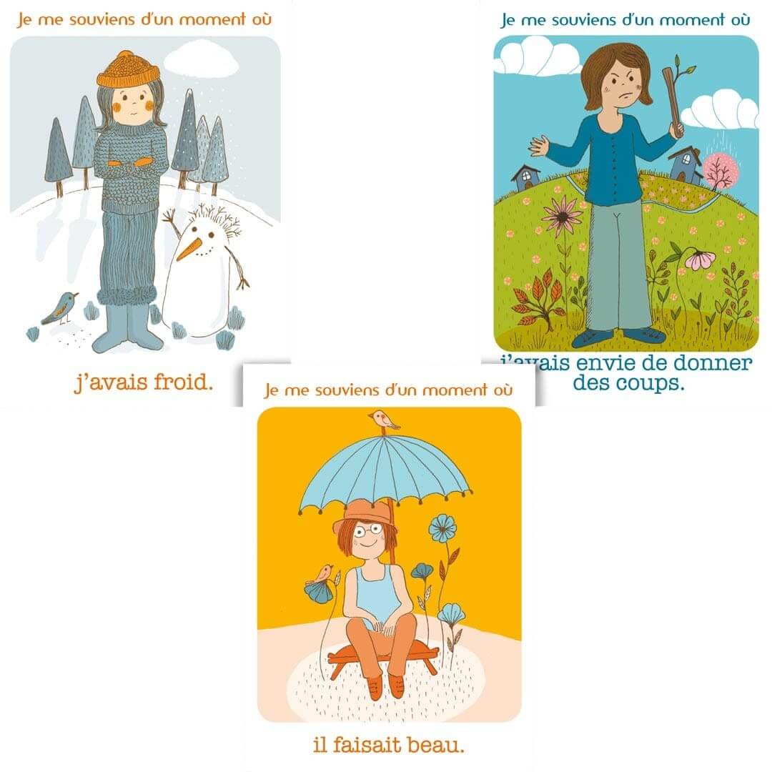 Exemples de cartes du jeu Instants Magiques pour évoquer des souvenirs et des émotions vécues