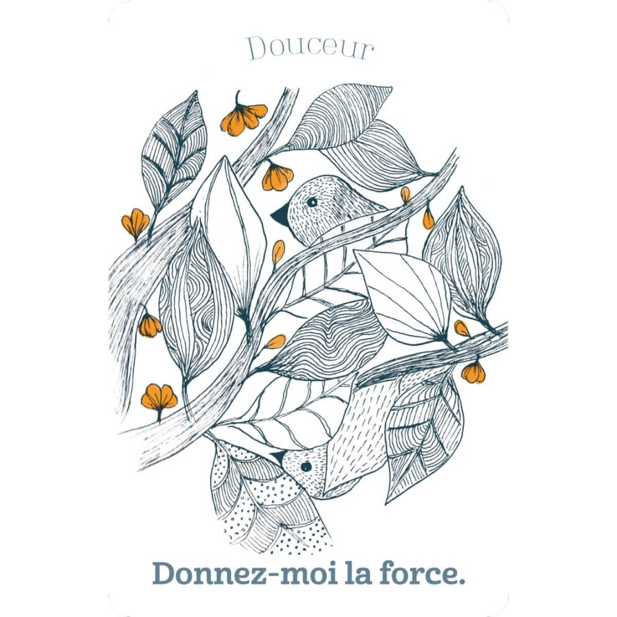 Carte du jeu Paroles de Fée évoquant la douceur, le courage et la force intérieure