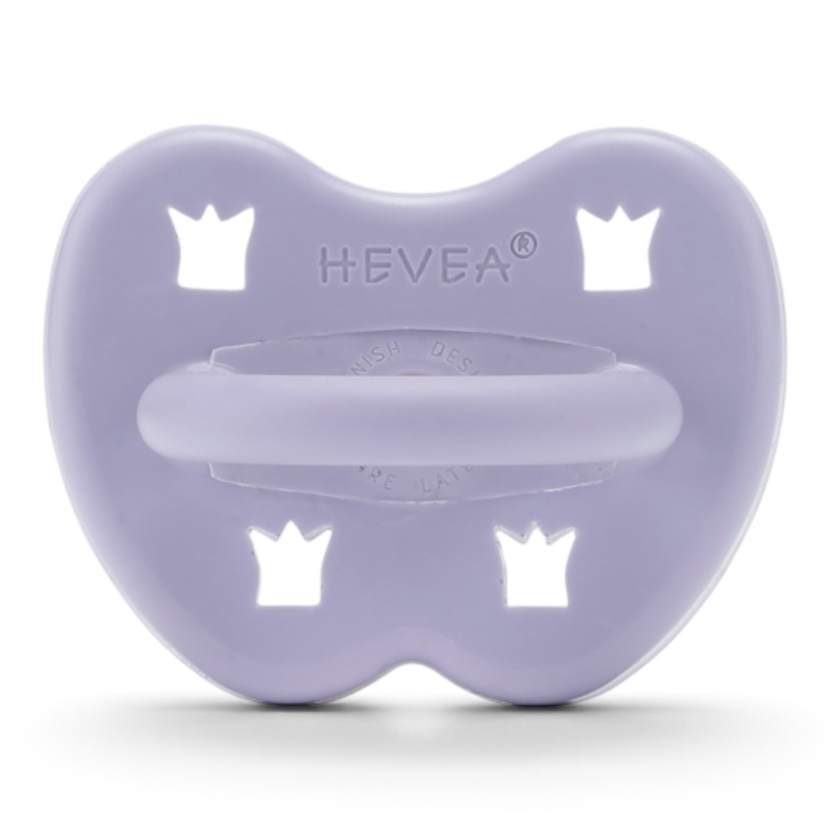 Tétine Hevea Planet physiologique 3-36 mois Dusty Violet vue du bouclier
