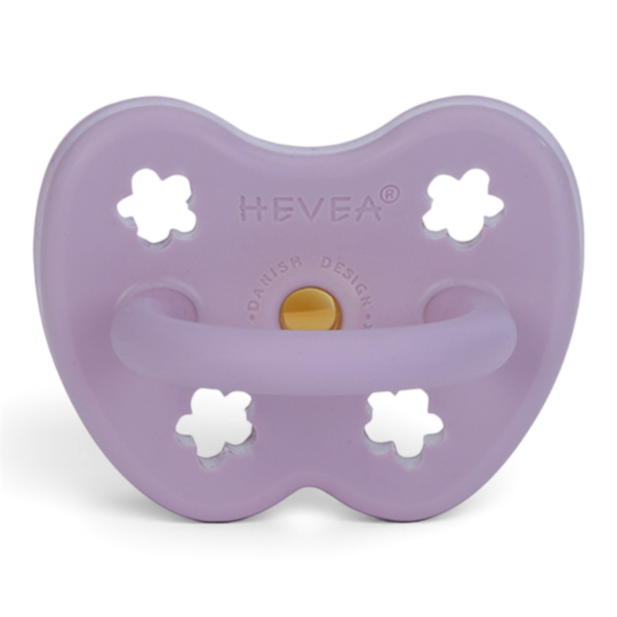 Tétine Hevea Planet physiologique 3-36 mois Lavande vue du bouclier