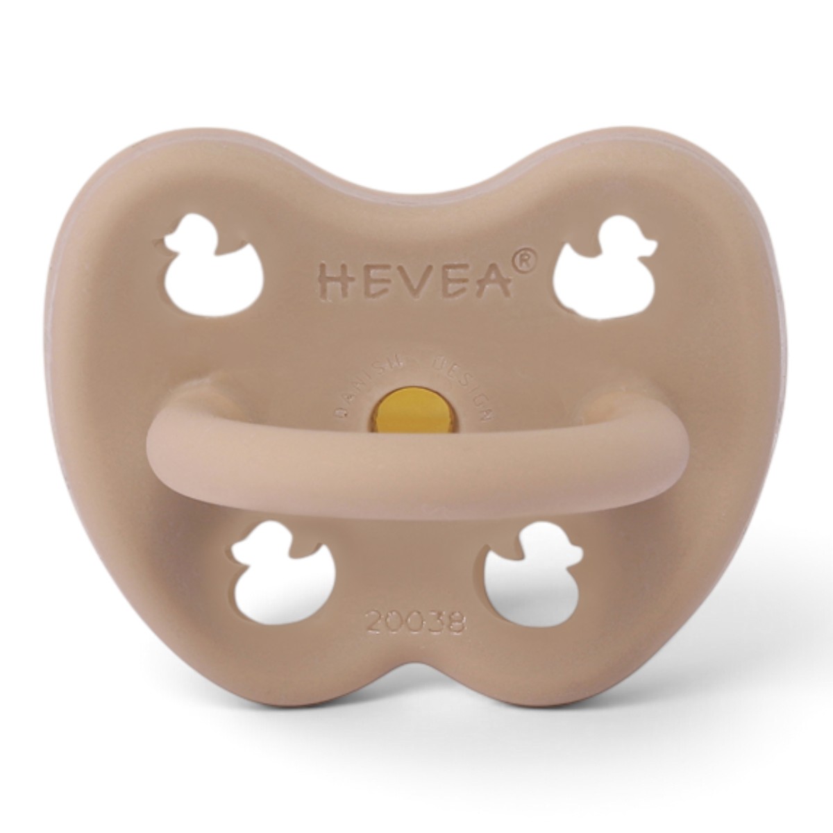 Tétine Hevea Planet physiologique 3-36 mois Tan Beige vue du bouclier