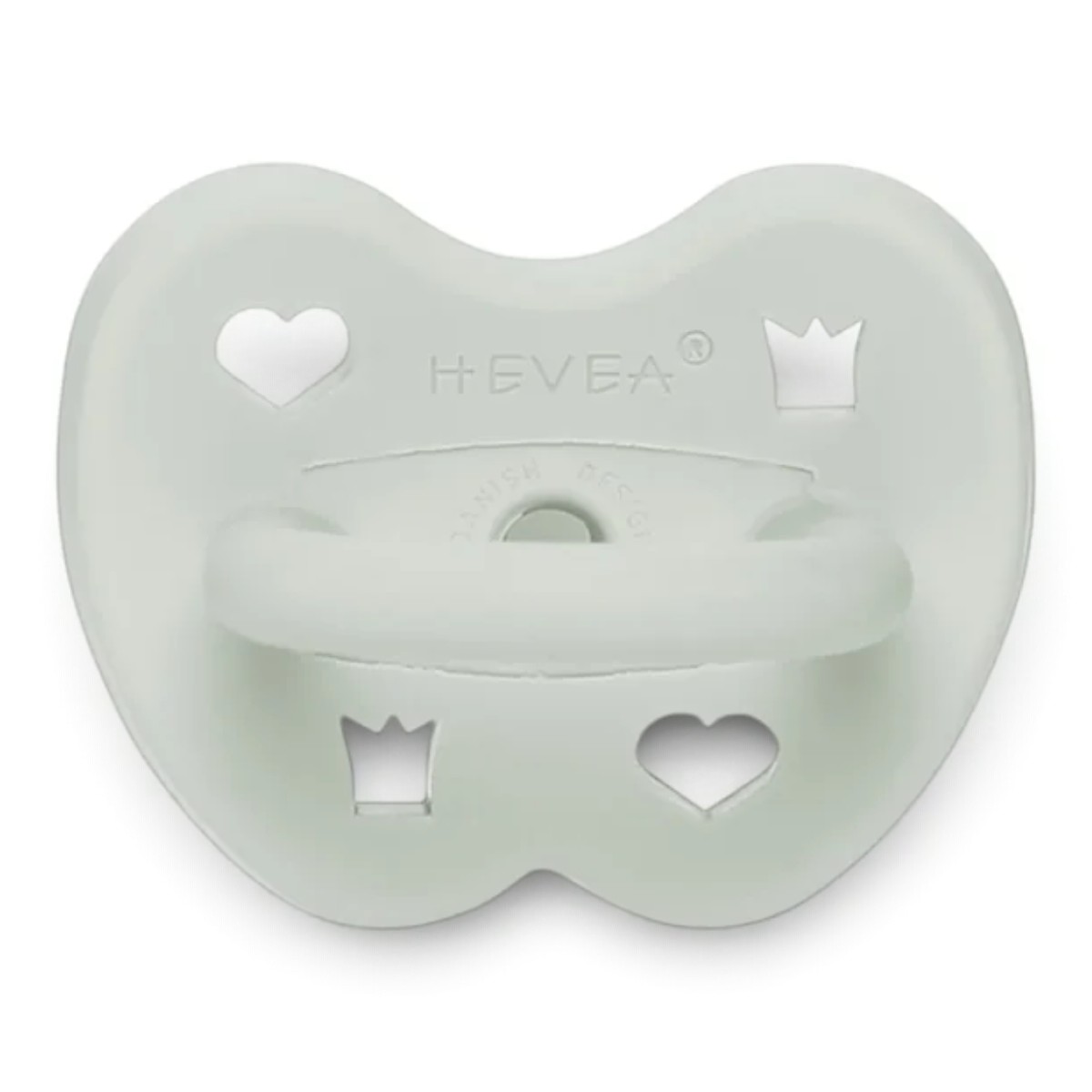 Tétine HEVEA Symétrique 3-36 mois Frosty White en caoutchouc naturel vue de profil