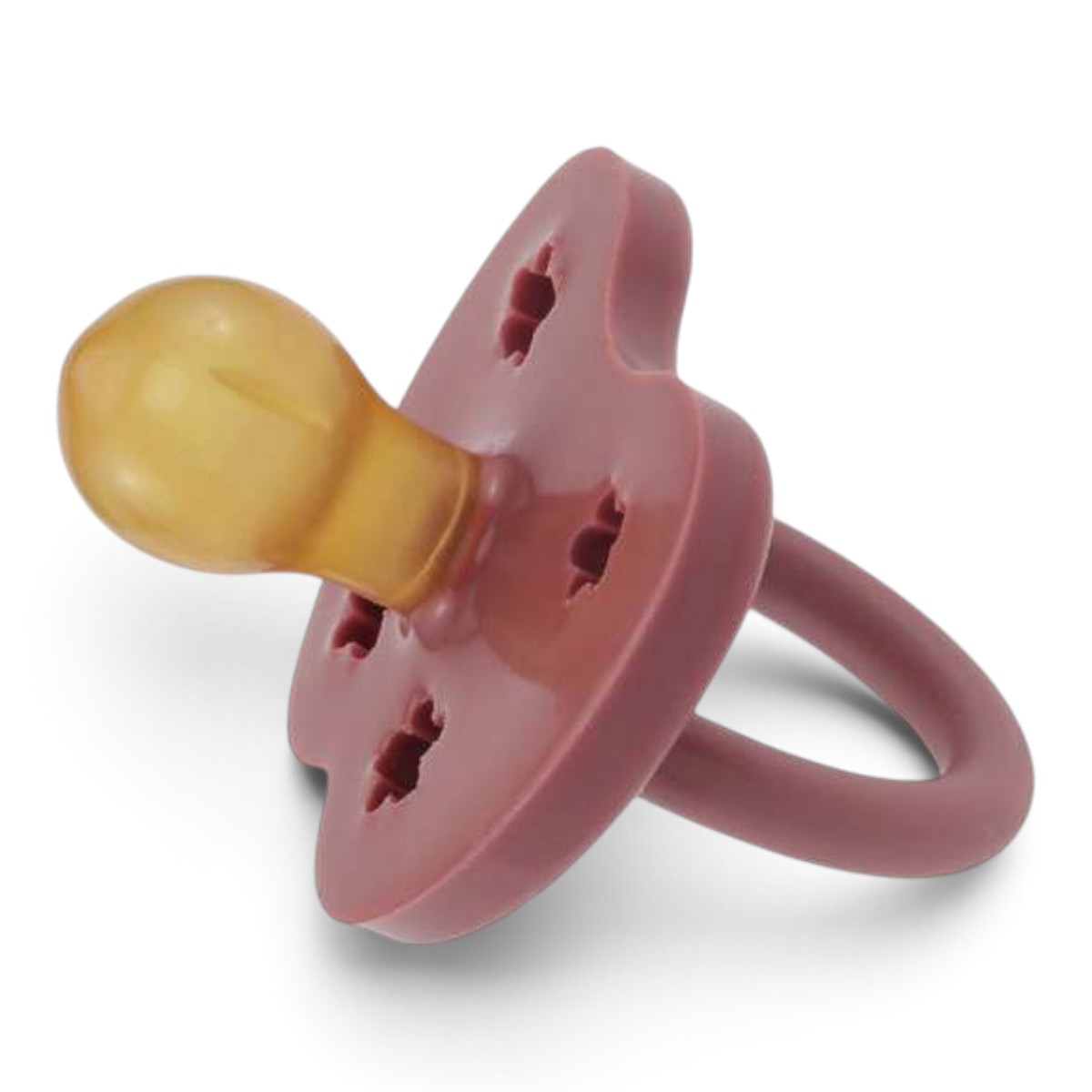 Tétine HEVEA Rose Wood Round 3-36 mois en caoutchouc naturel