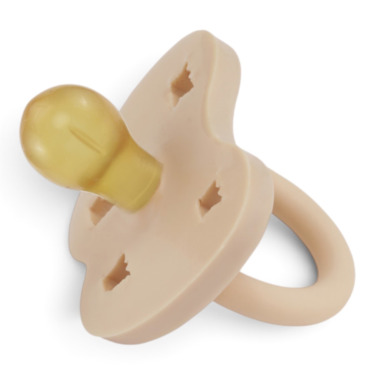 Tétine HEVEA Sandy Nude Round 3-36 mois vue de profil