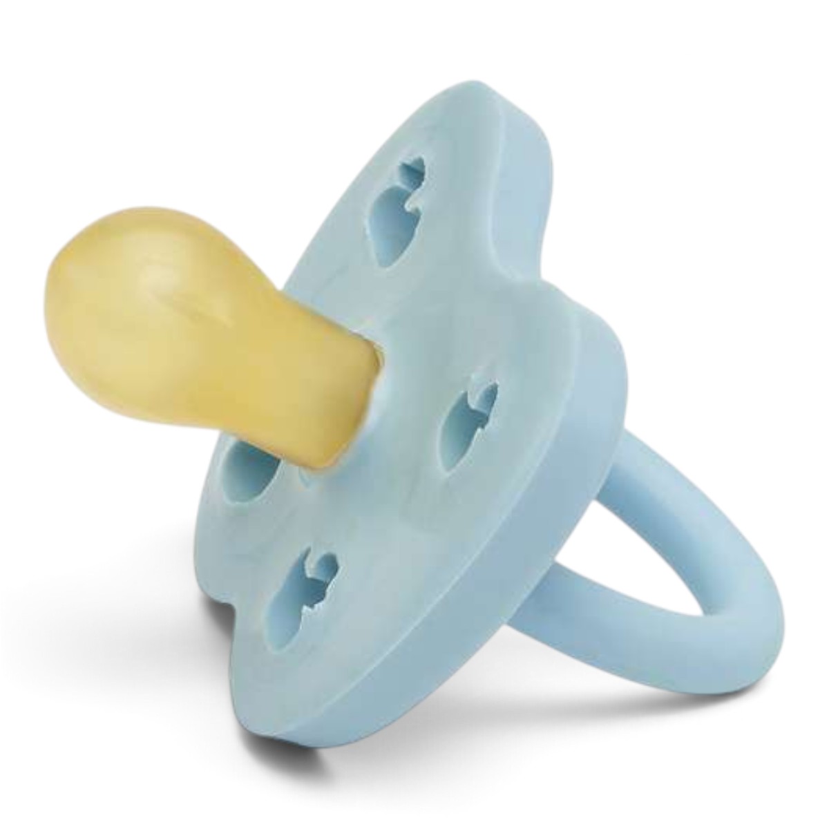 Sucette ronde HEVEA 0-3 mois Baby Blue